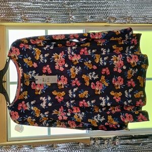 Joules Harbour Print Navy Floral Shirt